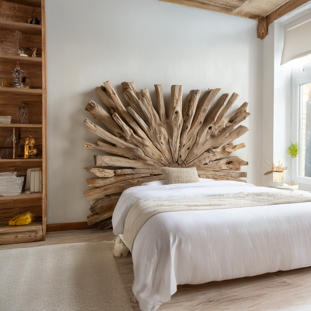 Driftwood Headboard Vintage Decor Bedroom Gift - view 2