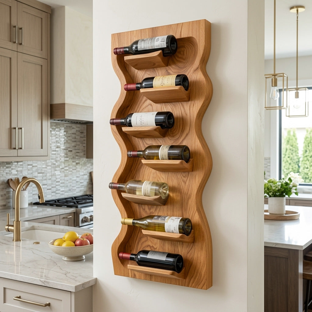 Contemporary Wooden Wine Rack For Dining Room Wall Storage - view 5
