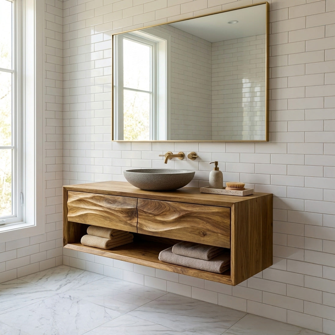 Contemporary Wooden Bathroom Vanity For Bathroom Or Spa Decor - view 5