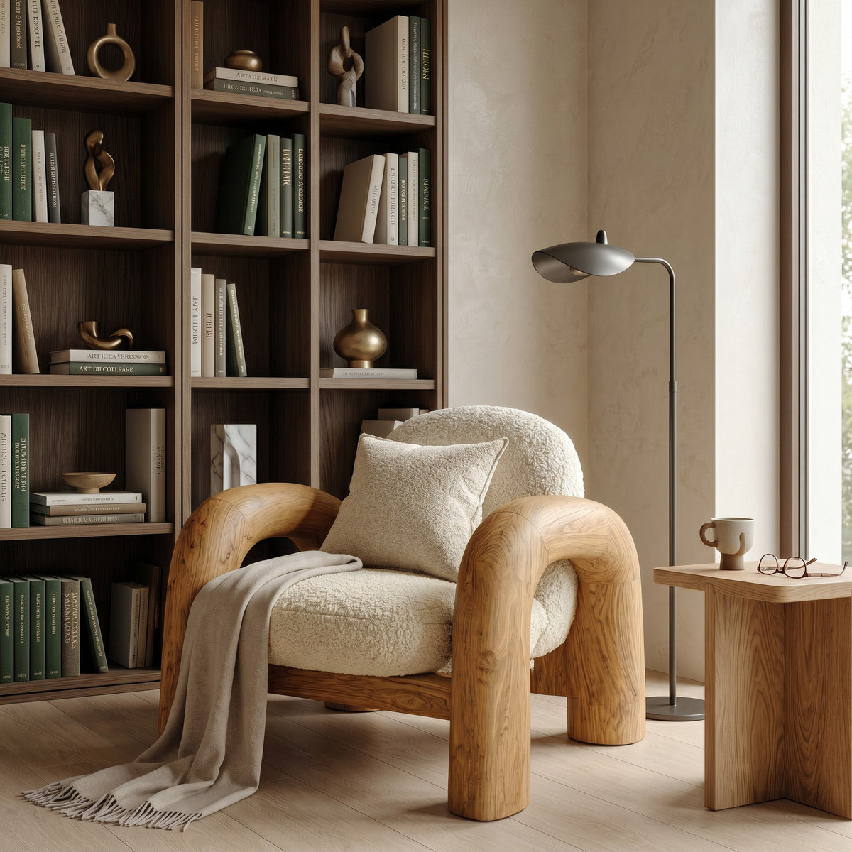 Contemporary Wooden Armchair For Reading Corner - view 5