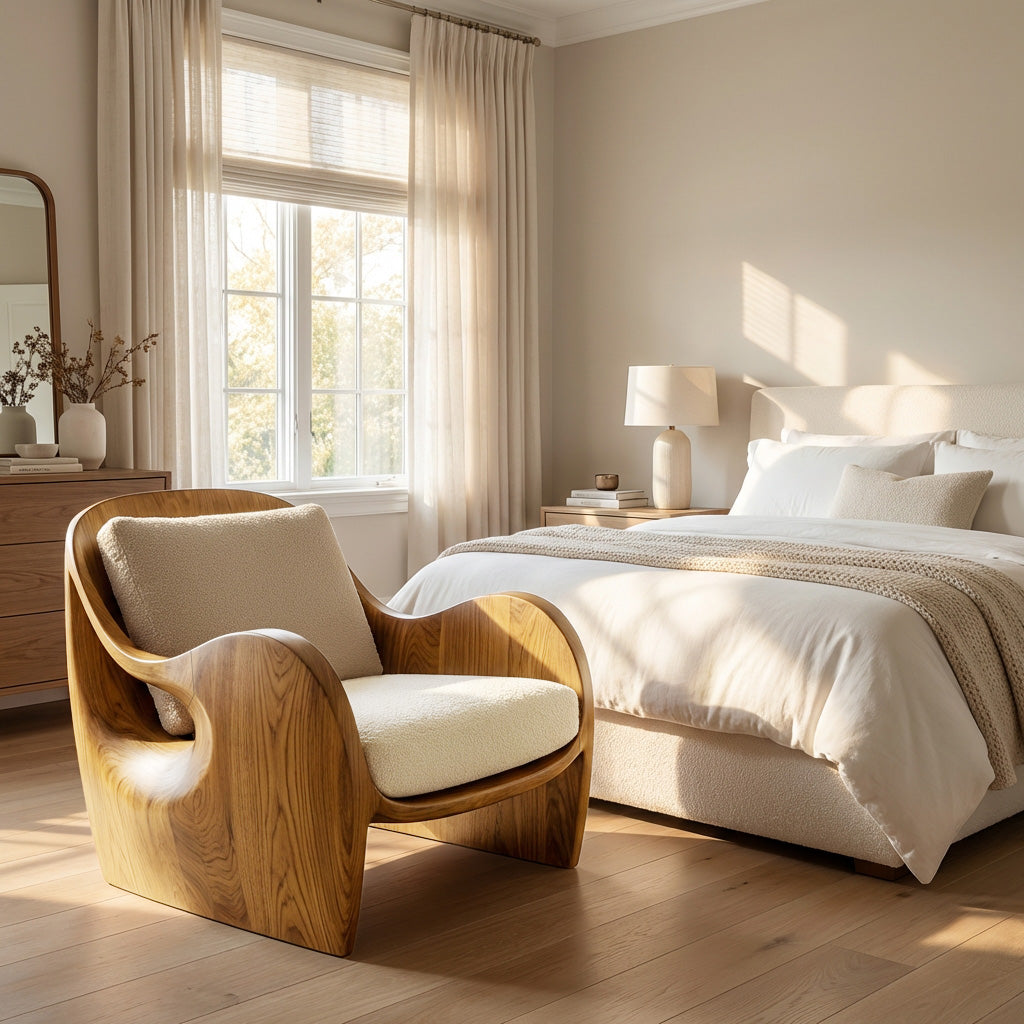 Elegant Natural Wood Chair For Modern Living Room - view 5