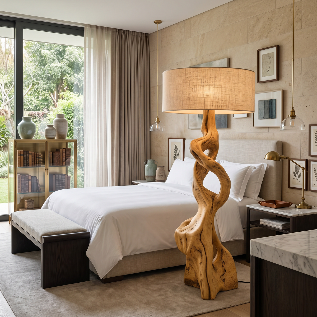 Artistic Carved Floor Lamp For Bedroom Or Living Room - view 5
