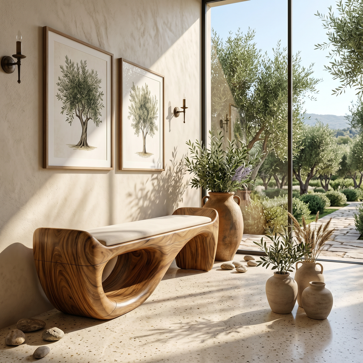 Designer Entryway Bench Organic Modern Home - view 5