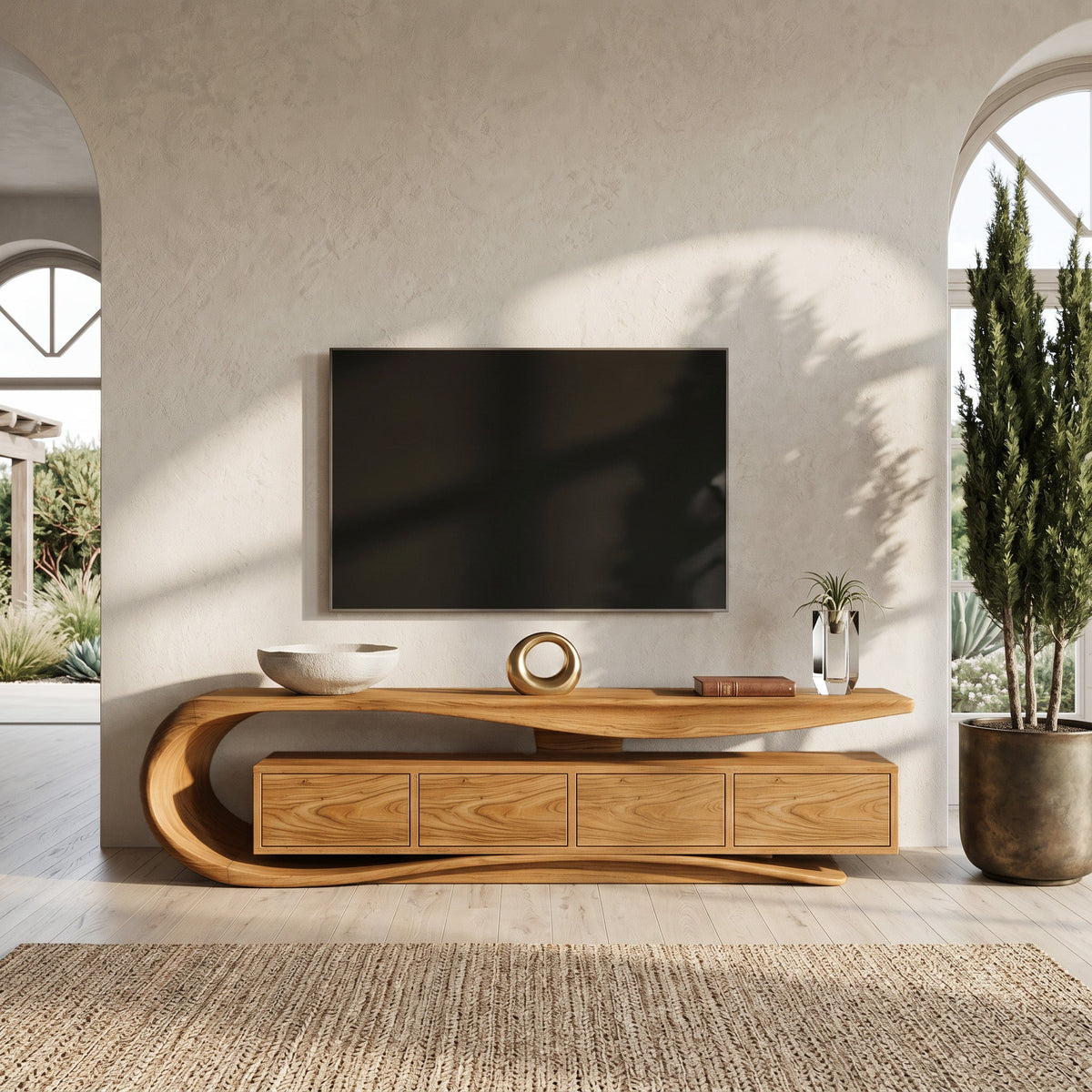 Contemporary Wave TV Console For Living Room - view 5