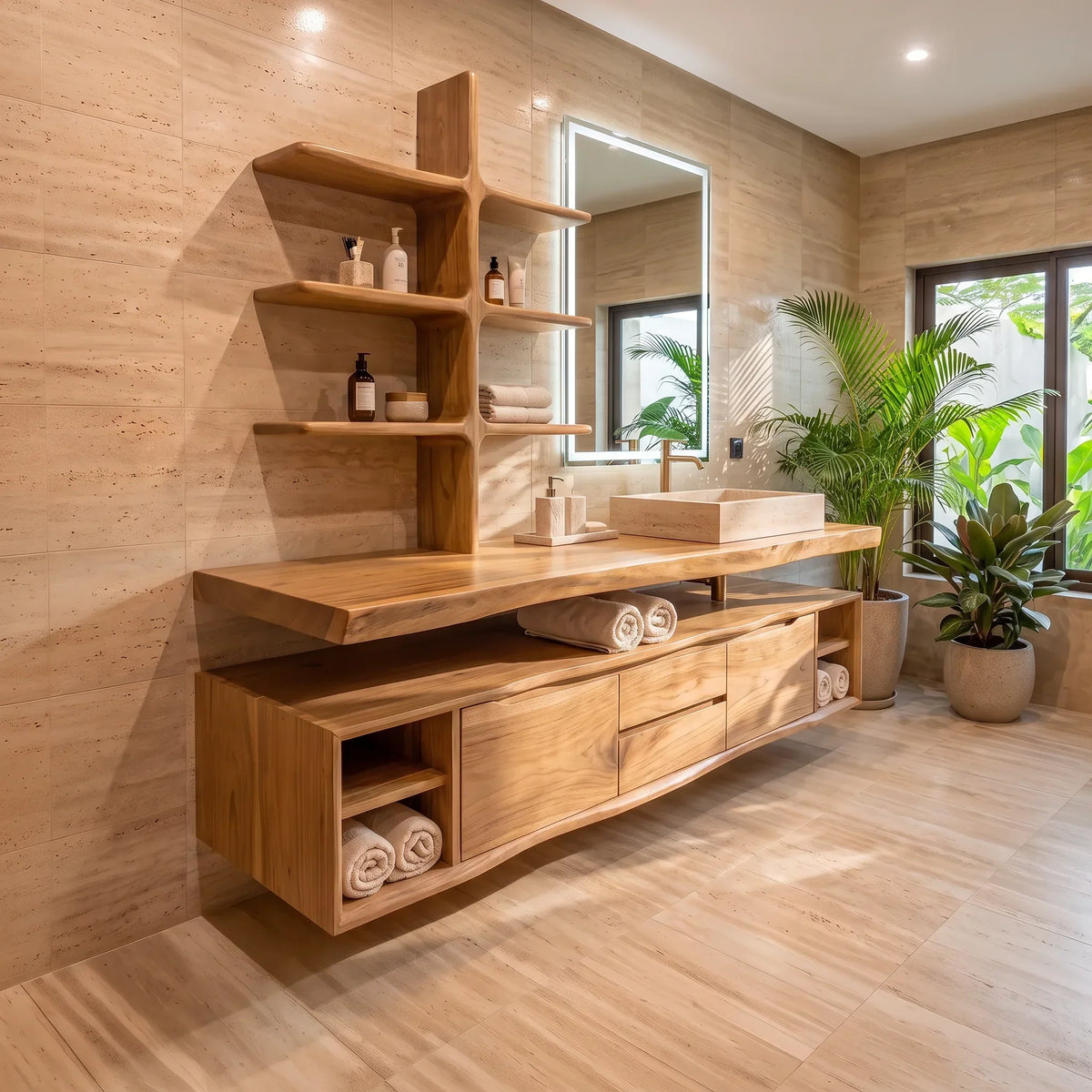 Contemporary Wall Mounted Bathroom Vanity Wellness Suite - view 5