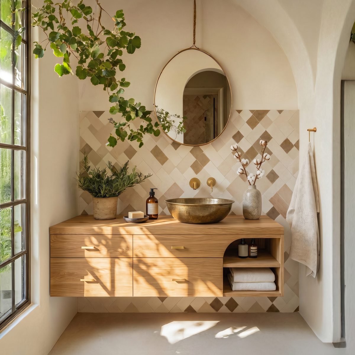 Farmhouse Bathroom Furniture With Floating Vanity - view 5