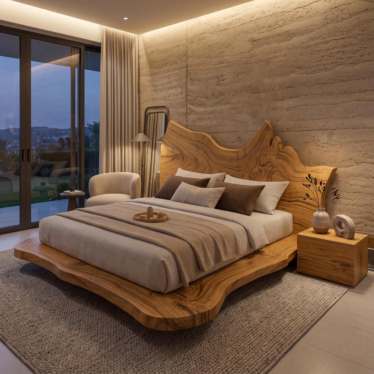 Contemporary Live Edge Bed Frame For Master Bedroom - view 5