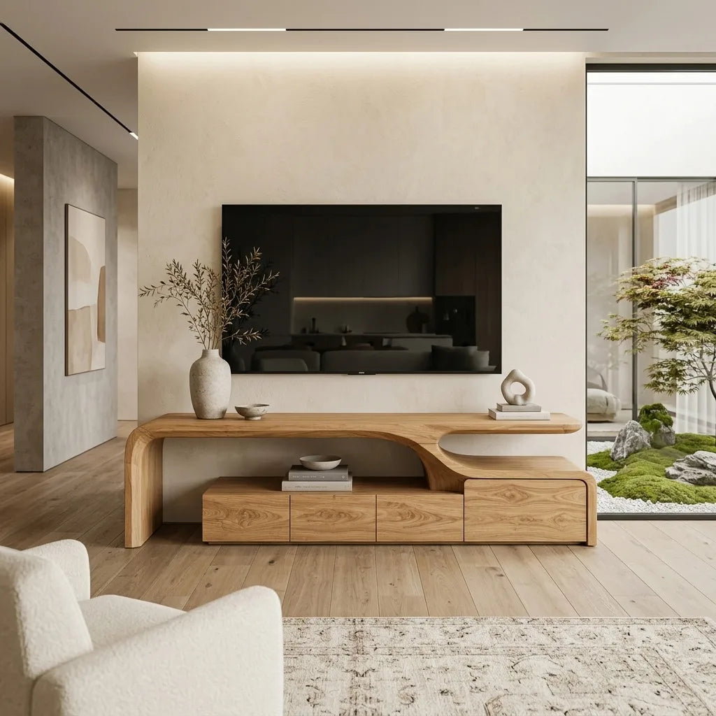 Contemporary Sculptural TV Console For Living Room - view 5