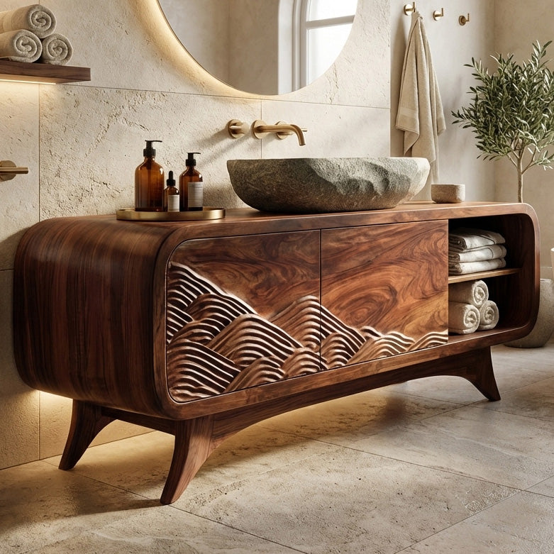 Contemporary Wooden Bathroom Vanity For Bathroom Decor - view 2