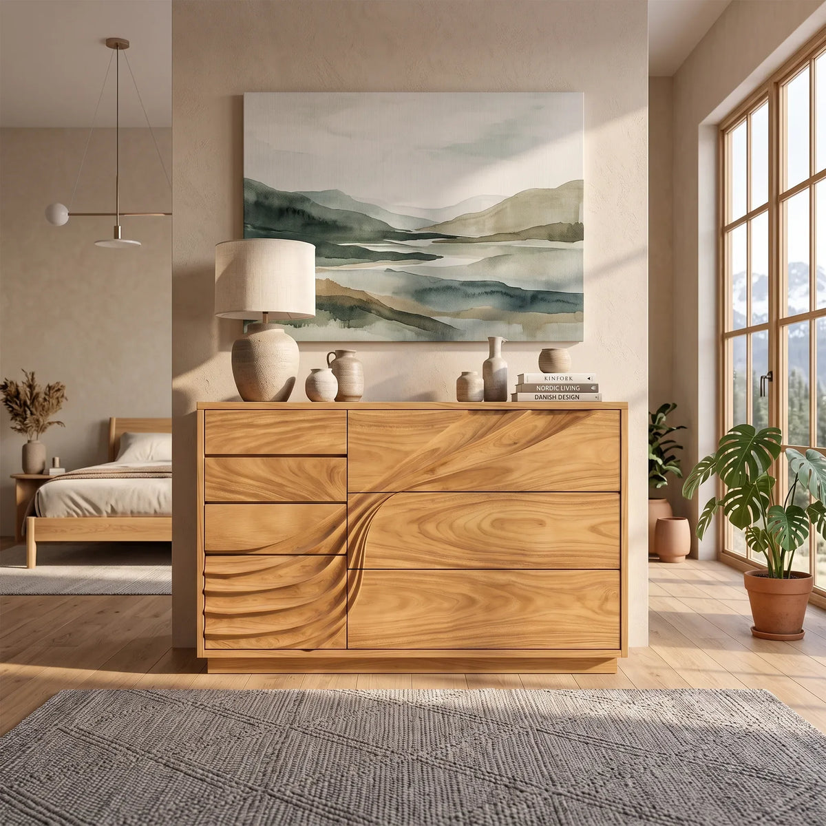 Contemporary Flowing Dresser Drawer For Bedroom Interior - view 5