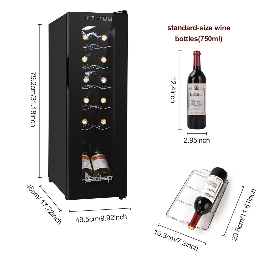 Ktaxon 18 Bottle Compressor Wine Cooler, 1.8 Cu.Ft, 52L - Freestanding