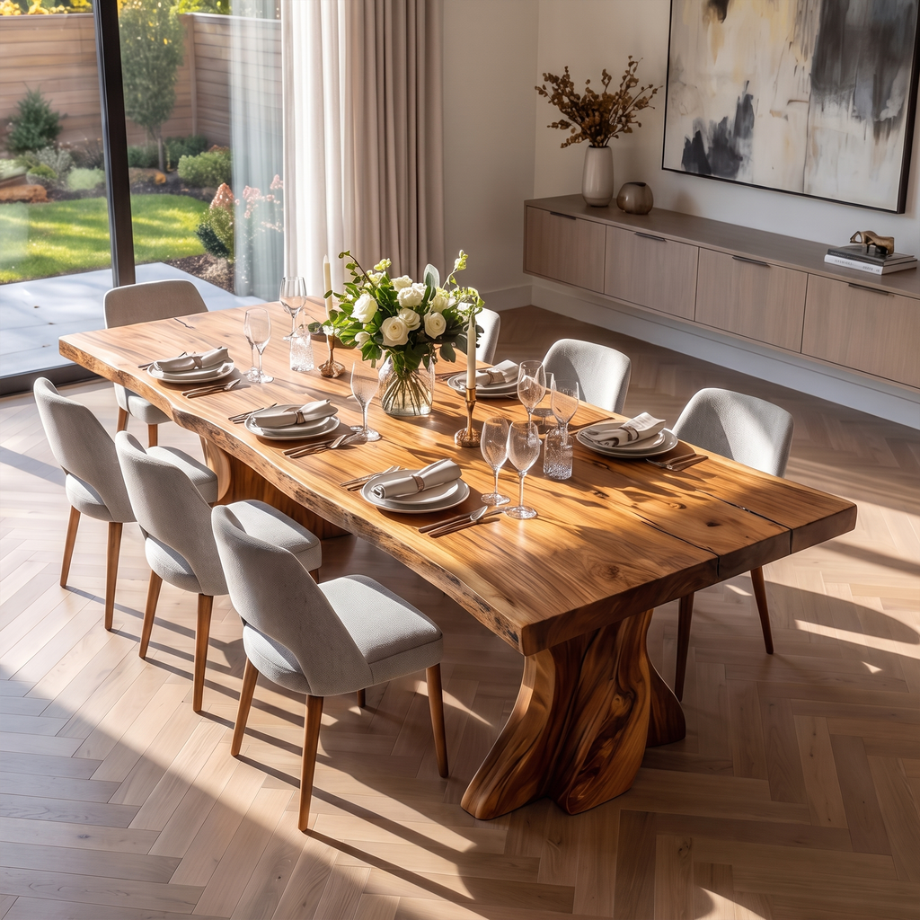 Contemporary Halloween Dining Table With Artistic Tree Form Base For Dining Room - view 2