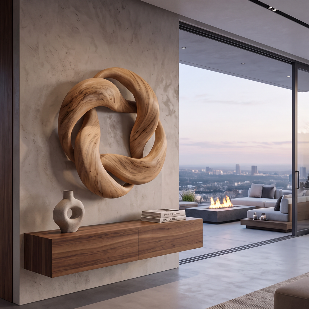 Abstract Circular Loop Wall Art For Living Room And Office