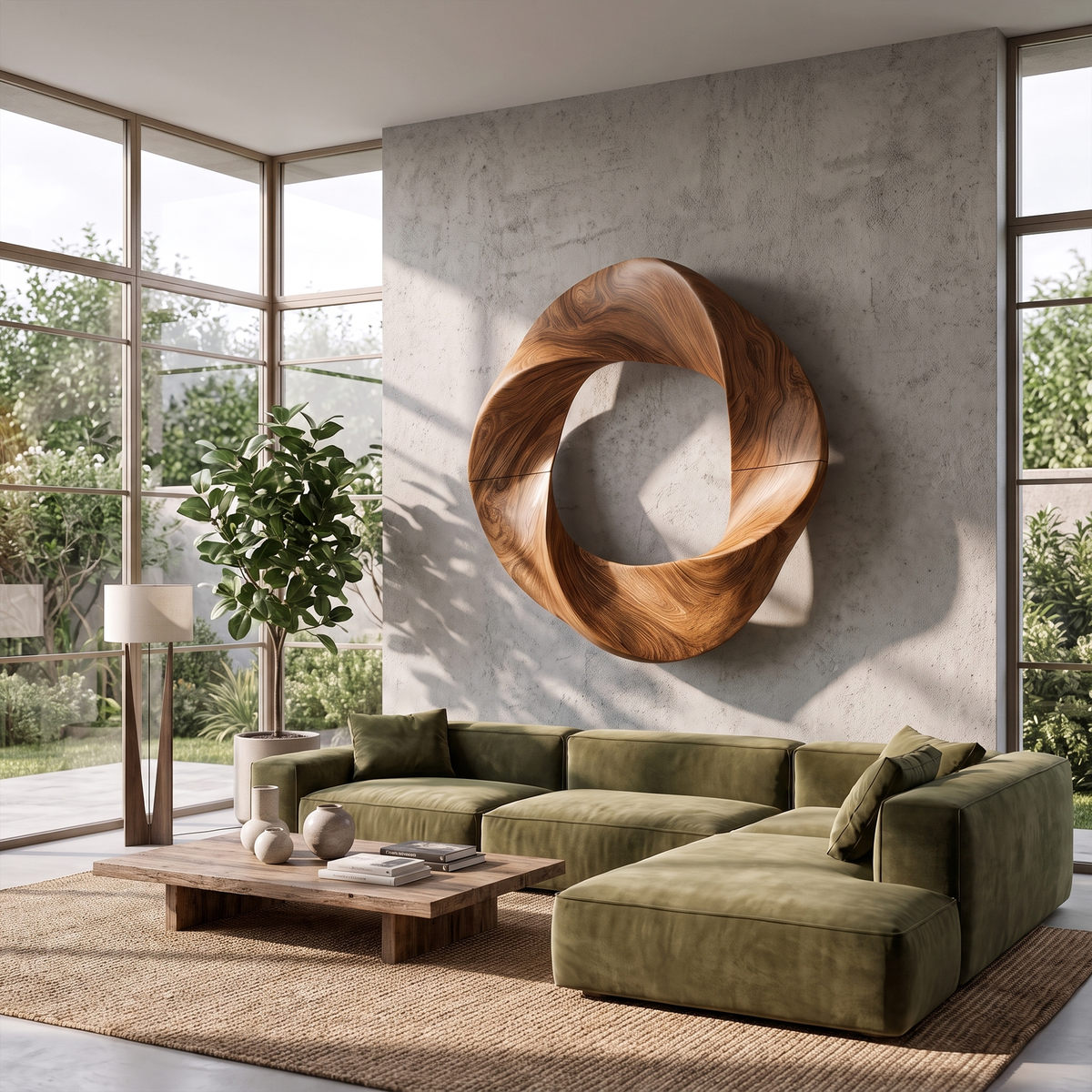 Contemporary Interlocking Circle Wall Art For Hallway And Bedroom