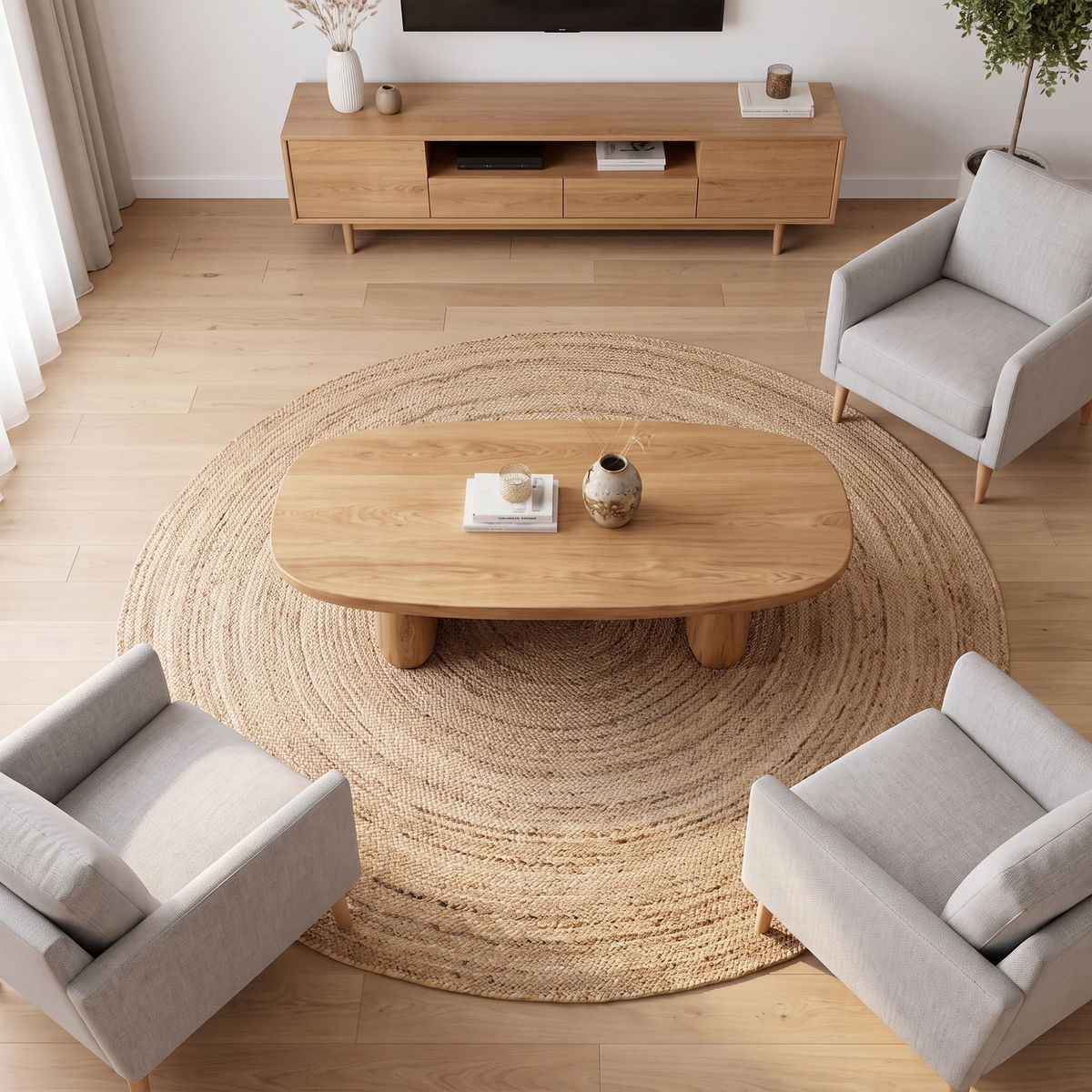 Contemporary Coffee Table With Artistic Column Form For Living Room And Lounge