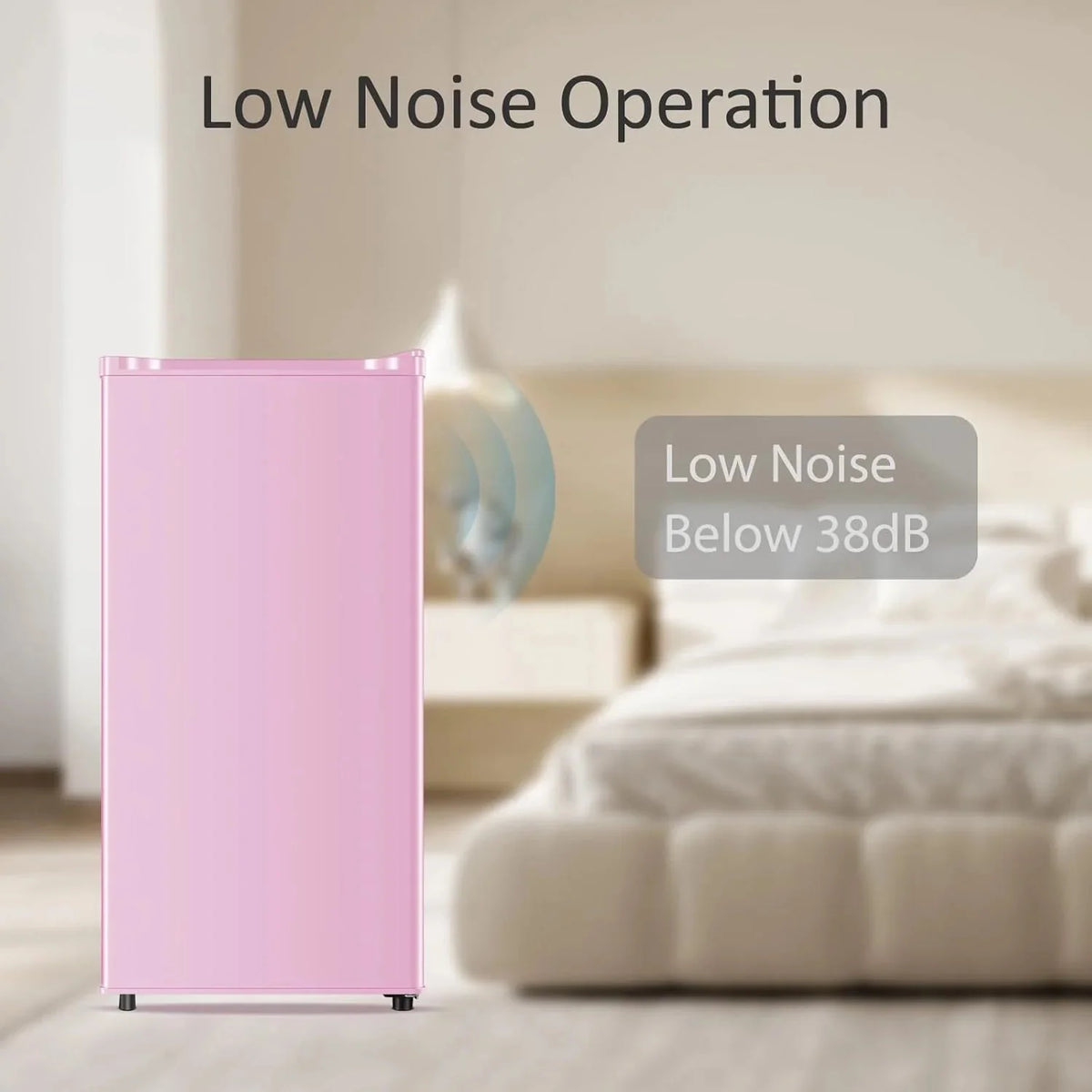Kcpolre Mini Fridge With Freezer, 3.1 Cu.Ft, Pink - JINXIN85B