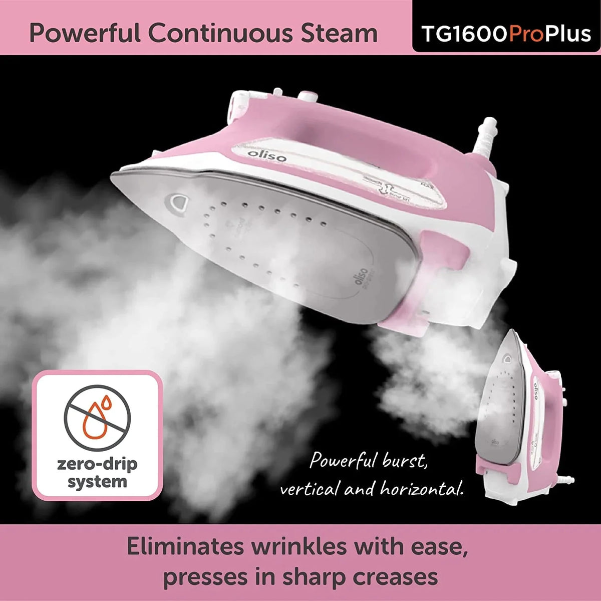 Oliso Pro Plus Ceramic-Coated Steam Iron