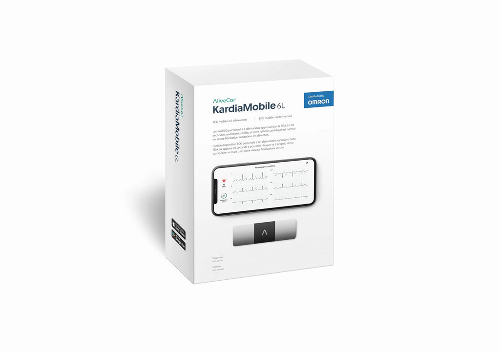 AliveCor KardiaMobile 6L Personal EKG Monitor, Black - KM-6L-E