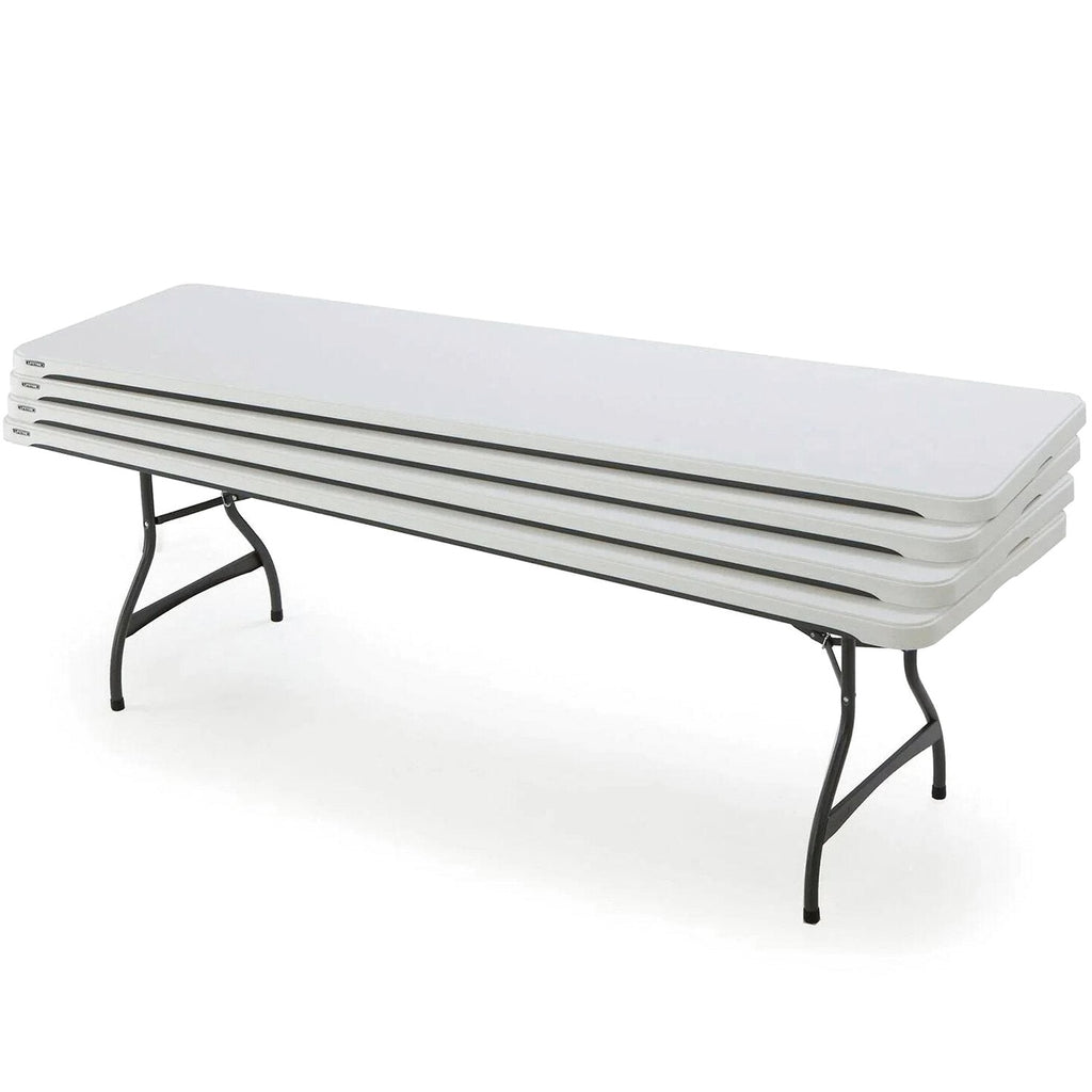 Lifetime Commercial Nesting Folding Table 4-Pack, 96 in. x 30 in., White Granite - 8-Foot