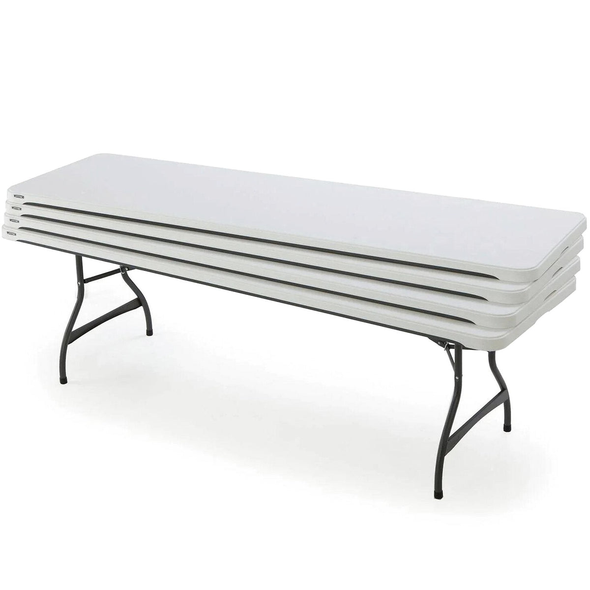 Lifetime Commercial Nesting Folding Table 4-Pack, 96 in. x 30 in., White Granite - 8-Foot