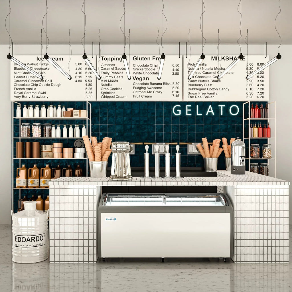 KoolMore Commercial Ice Cream Display Freezer, 71 in., 20 cu. ft.