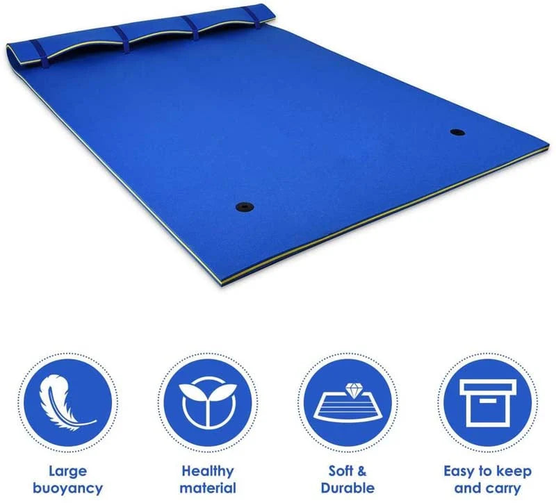Floating Water Pad, 9 x 6 ft, 3-Layer XPE Foam