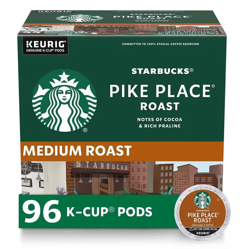 Starbucks Pike Place Roast Medium Coffee K-Cups 96-Count - Keurig Compatible