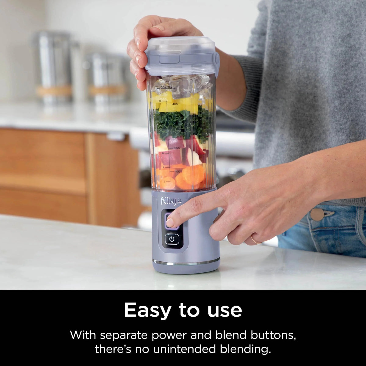 Ninja Blast Portable Personal Blender, Cordless, 18 oz, Metallic Purple - BC151PL