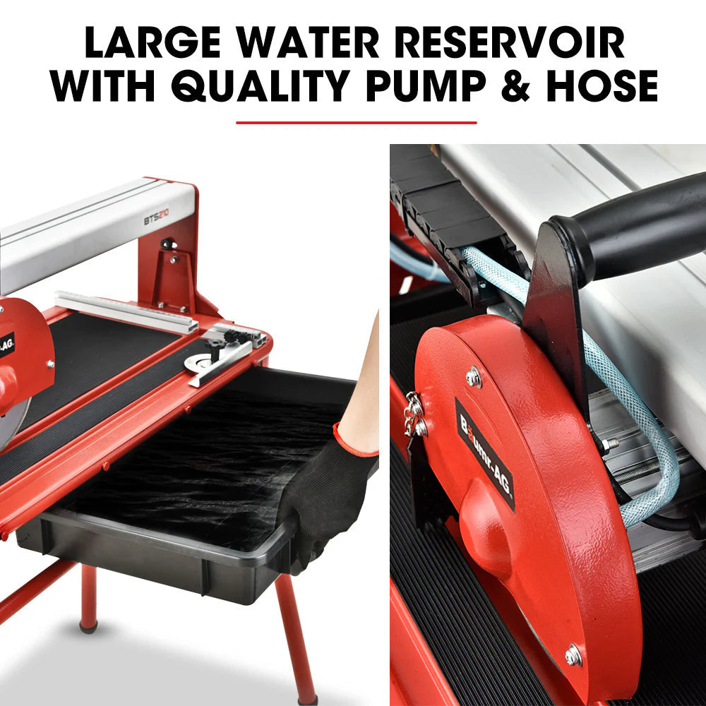 BAUMR-AG 800W Wet Tile Saw With 200mm (8 inch) Diamond Blade And 720mm Cutting Length - BTS210