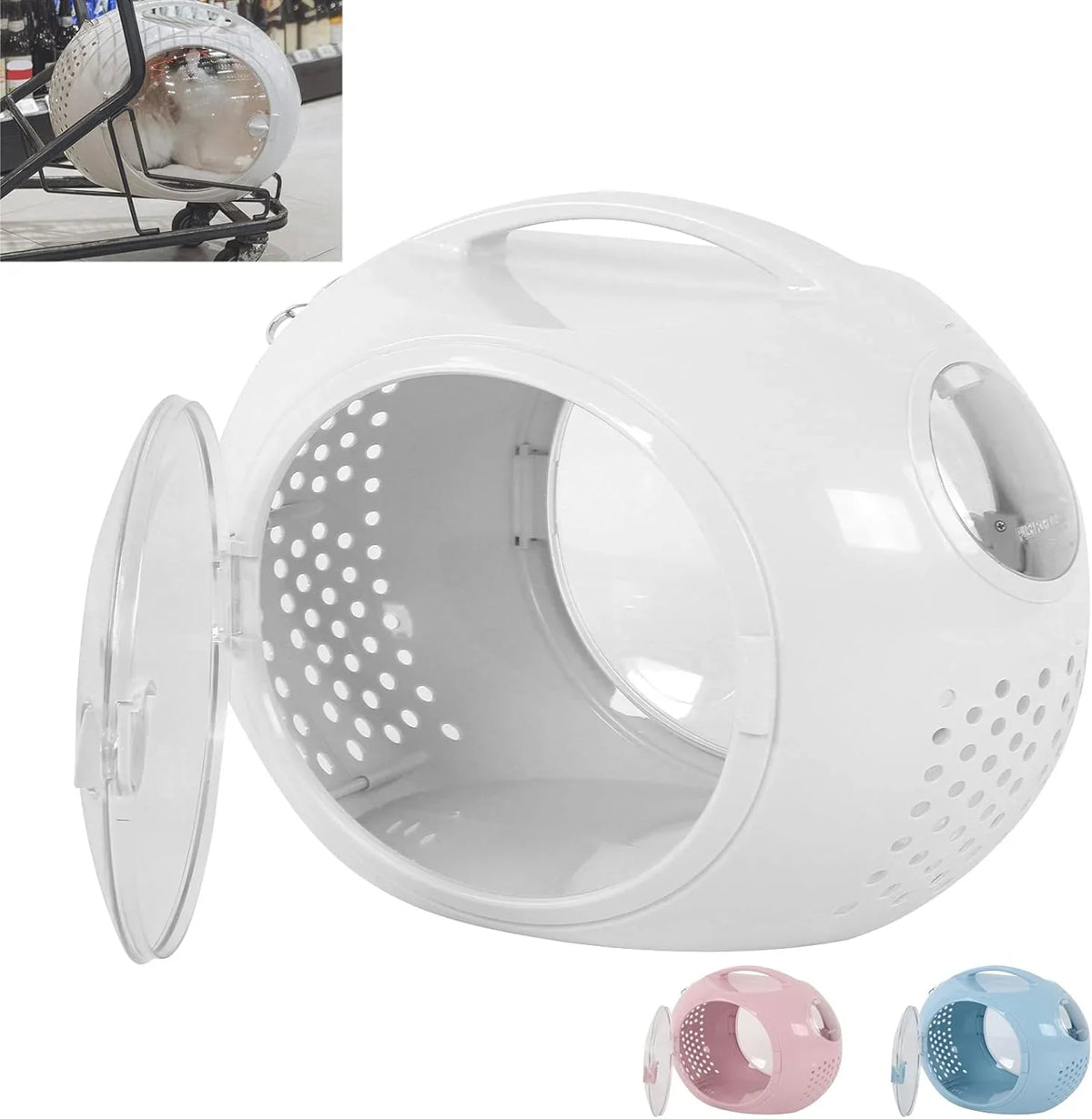 Space Capsule-Style Pet Backpack Transportation Case - White