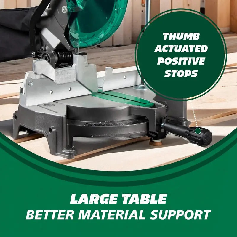 Metabo HPT 10 Inch Compound Miter Saw With Large Table, 15 Amp Motor