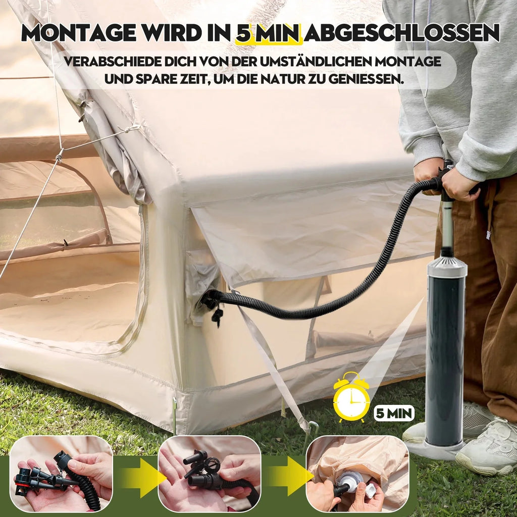 Gaonala Inflatable Camping Tent For 4-6 People, 420D Oxford Fabric - With Hand Pump