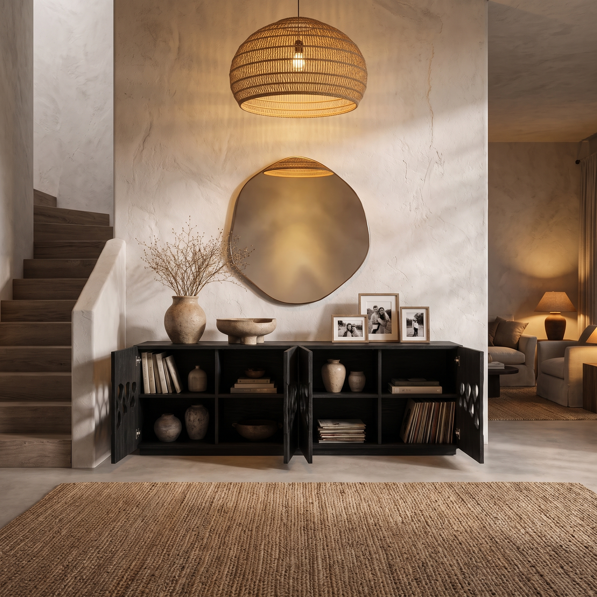 Contemporary Sideboard With Organic Cutout Design For Dining Room And Living Room - view 2