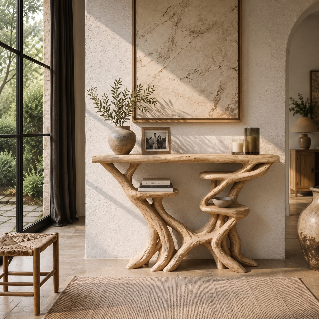 Artisan Tree Branch Console Table For Entryway And Living Room