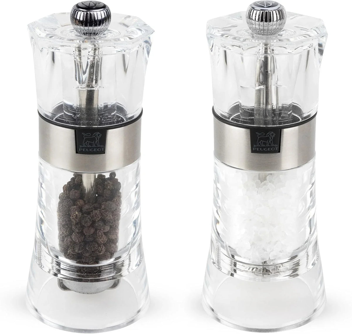 Salt And Pepper Grinding Set, 5.5-inch, Transparent Acrylic