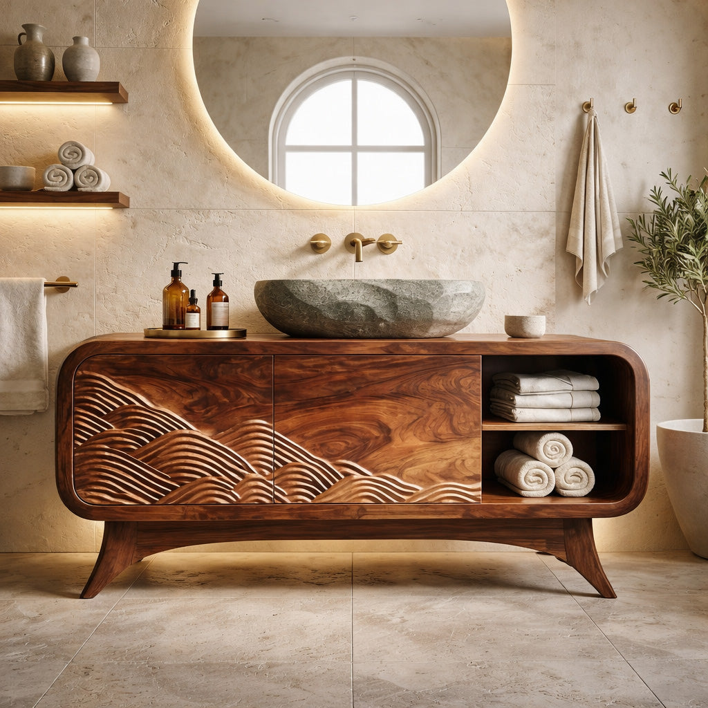 Contemporary Wooden Bathroom Vanity For Bathroom Decor