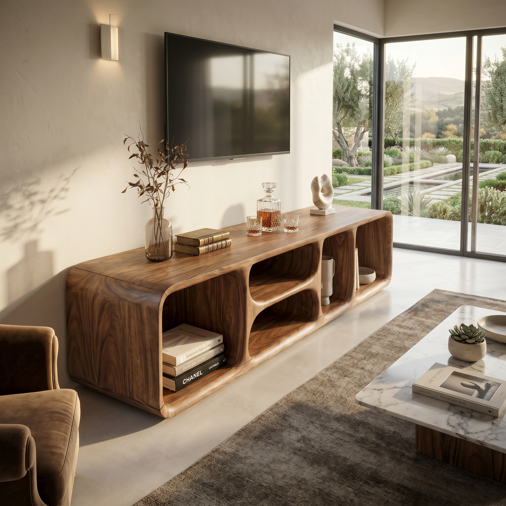 Contemporary Wooden TV Unit Luxury Interior - view 2