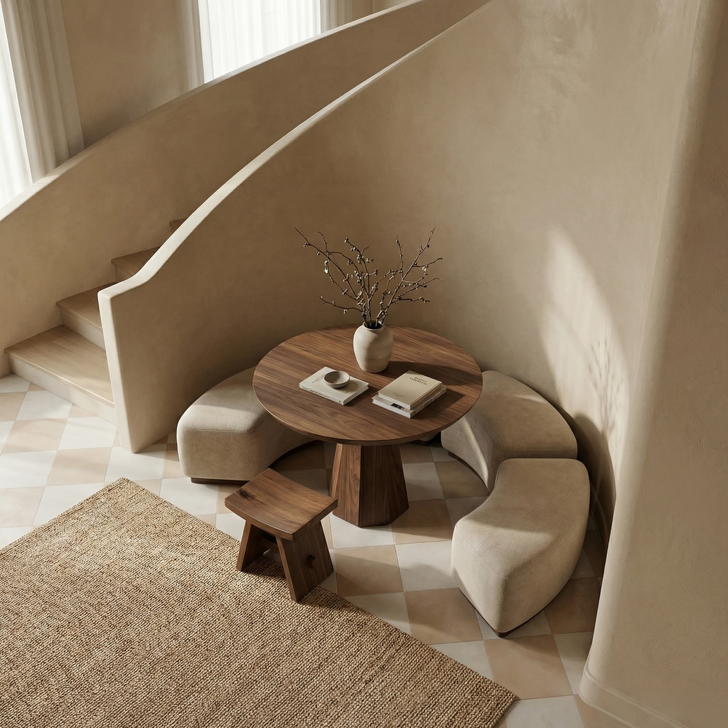 Contemporary Organic Round Entryway Foyer Table For Entryway - view 2