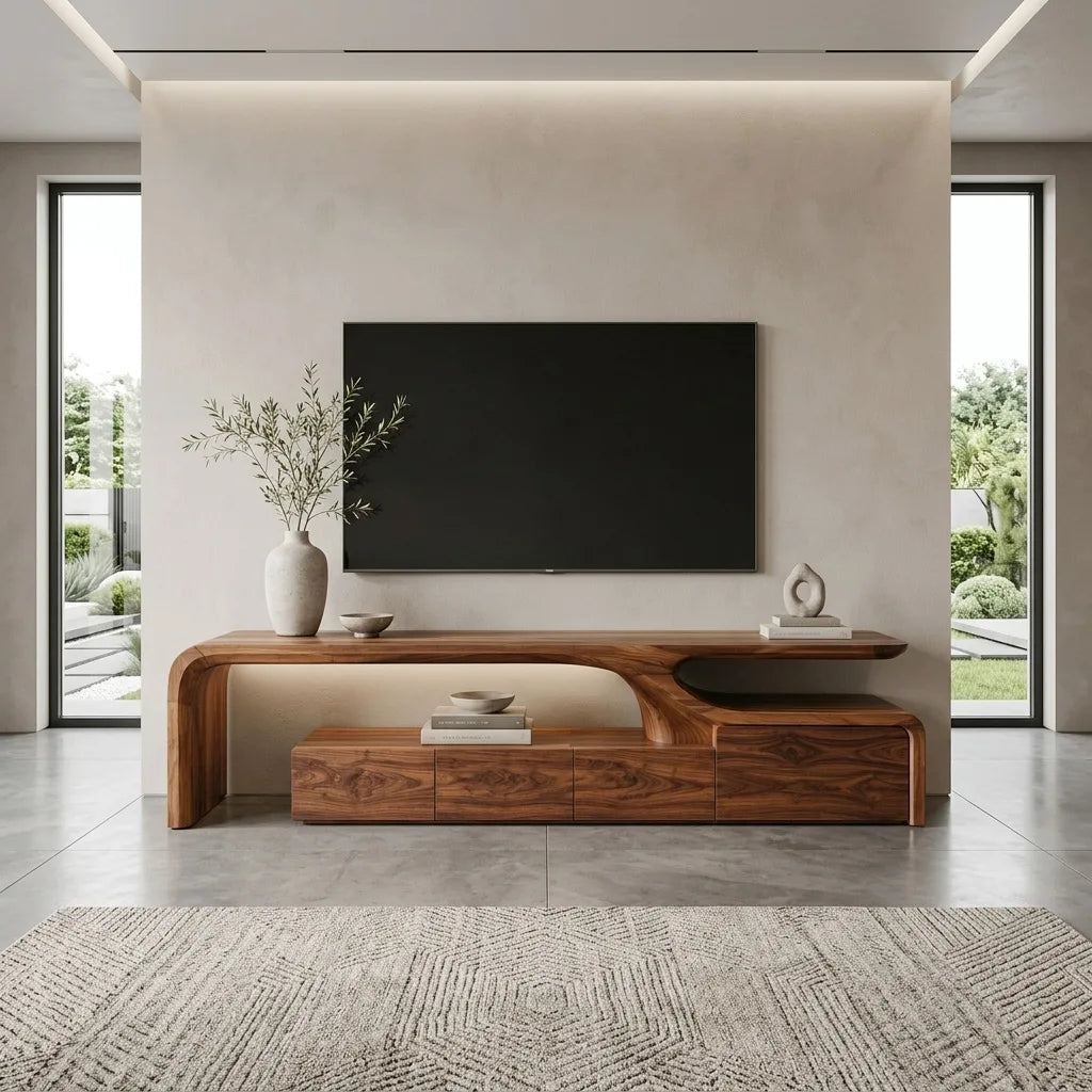 Contemporary Sculptural TV Console For Living Room - view 2