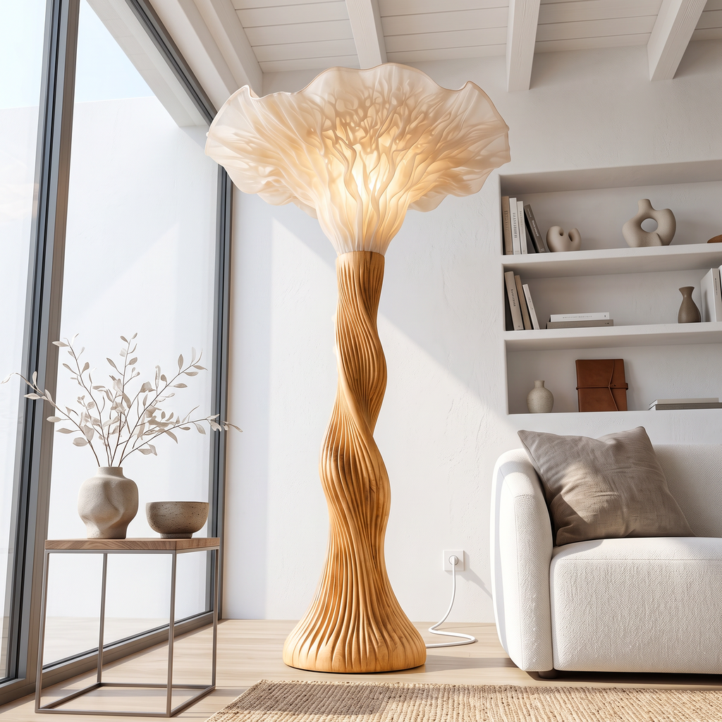 Contemporary Floor Lamp Artistic Mushroom Silhouette Lounge
