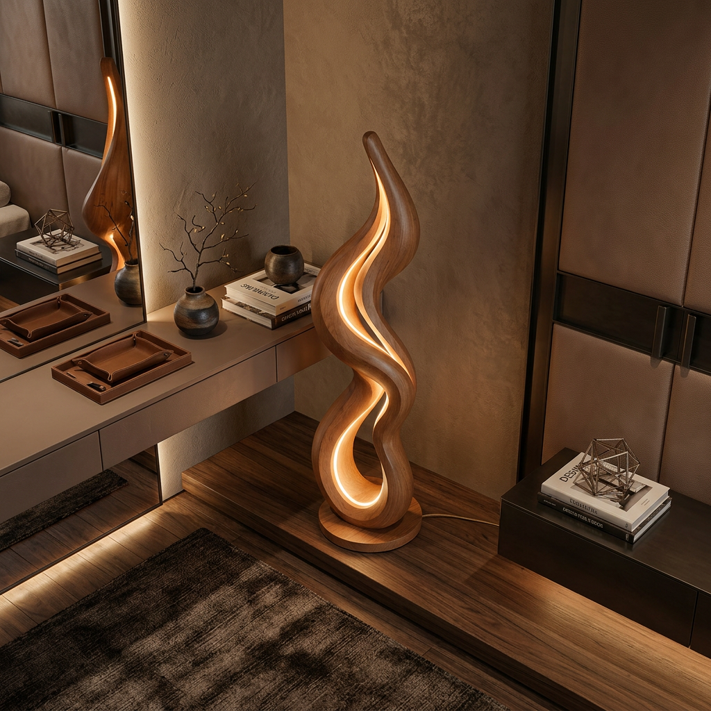 Contemporary Wave Lamp With Table For Living Room - view 2