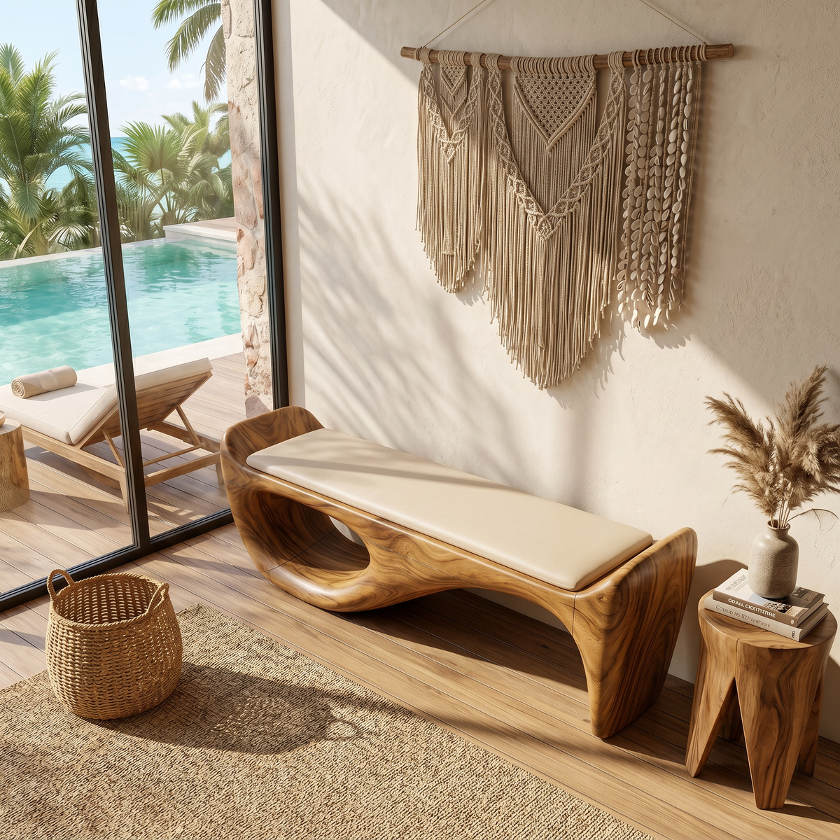 Designer Entryway Bench Organic Modern Home - view 2