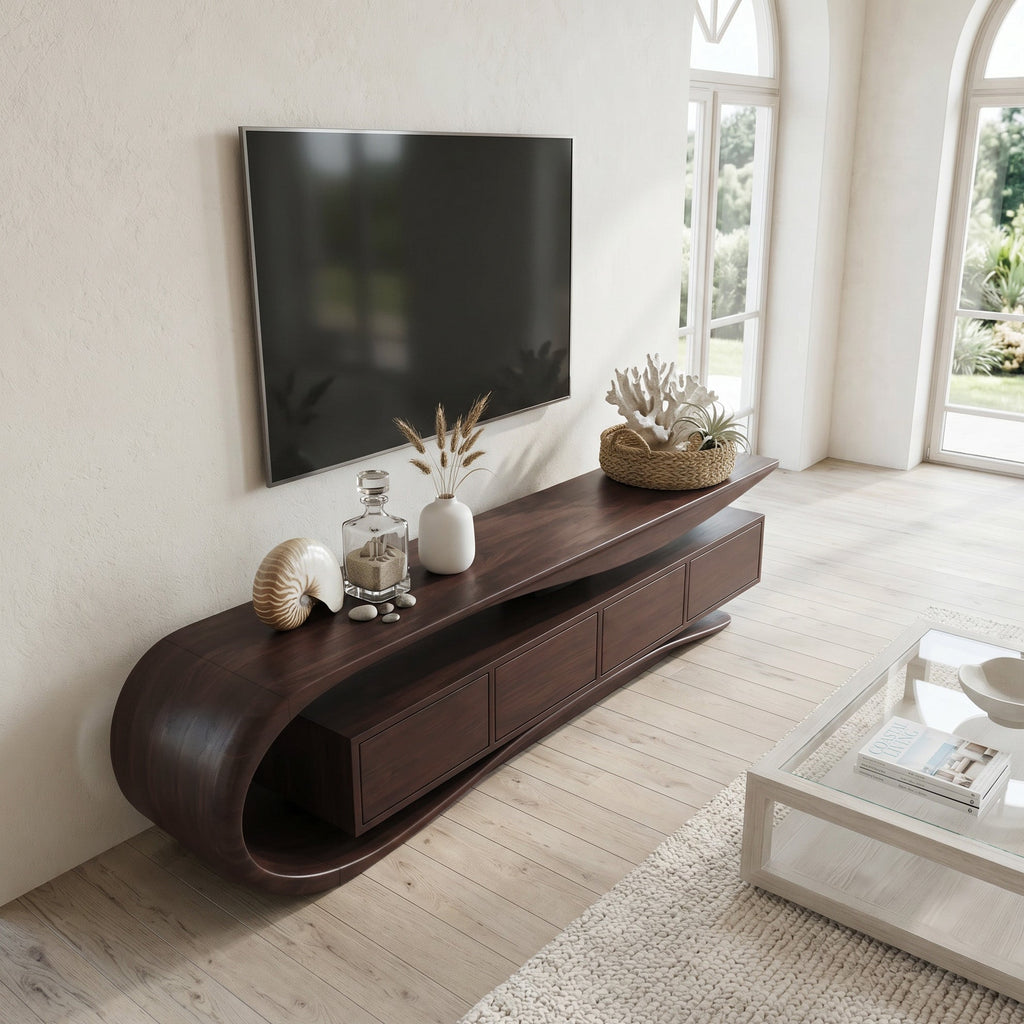 Contemporary Wave TV Console For Living Room - view 2