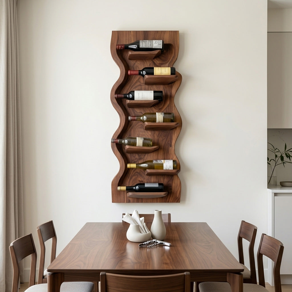 Contemporary Wooden Wine Rack For Dining Room Wall Storage - view 2