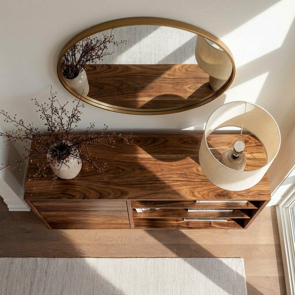 Elegant Natural Wood Console Table For Small Living Room - view 2