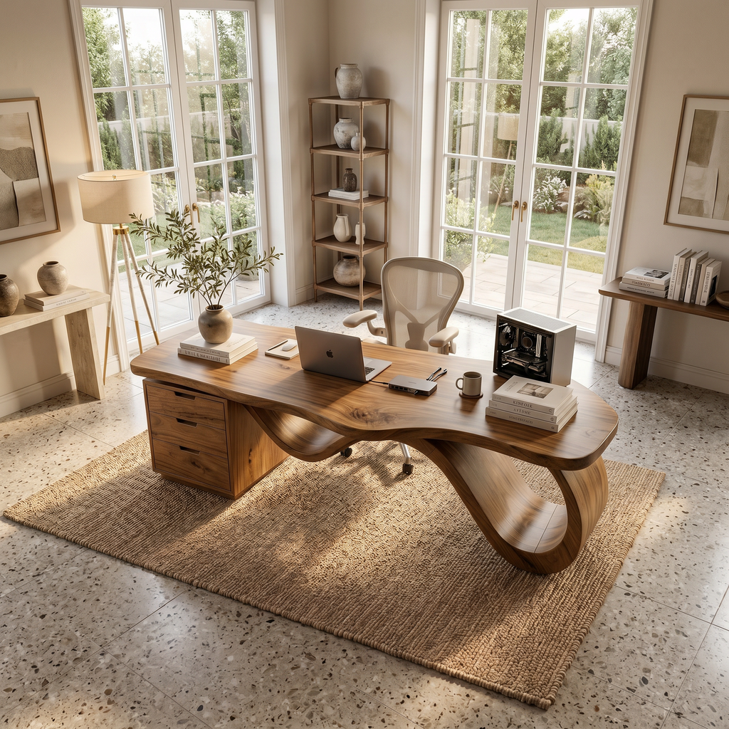 Contemporary Wave Base Executive Desk Design Studio - view 2