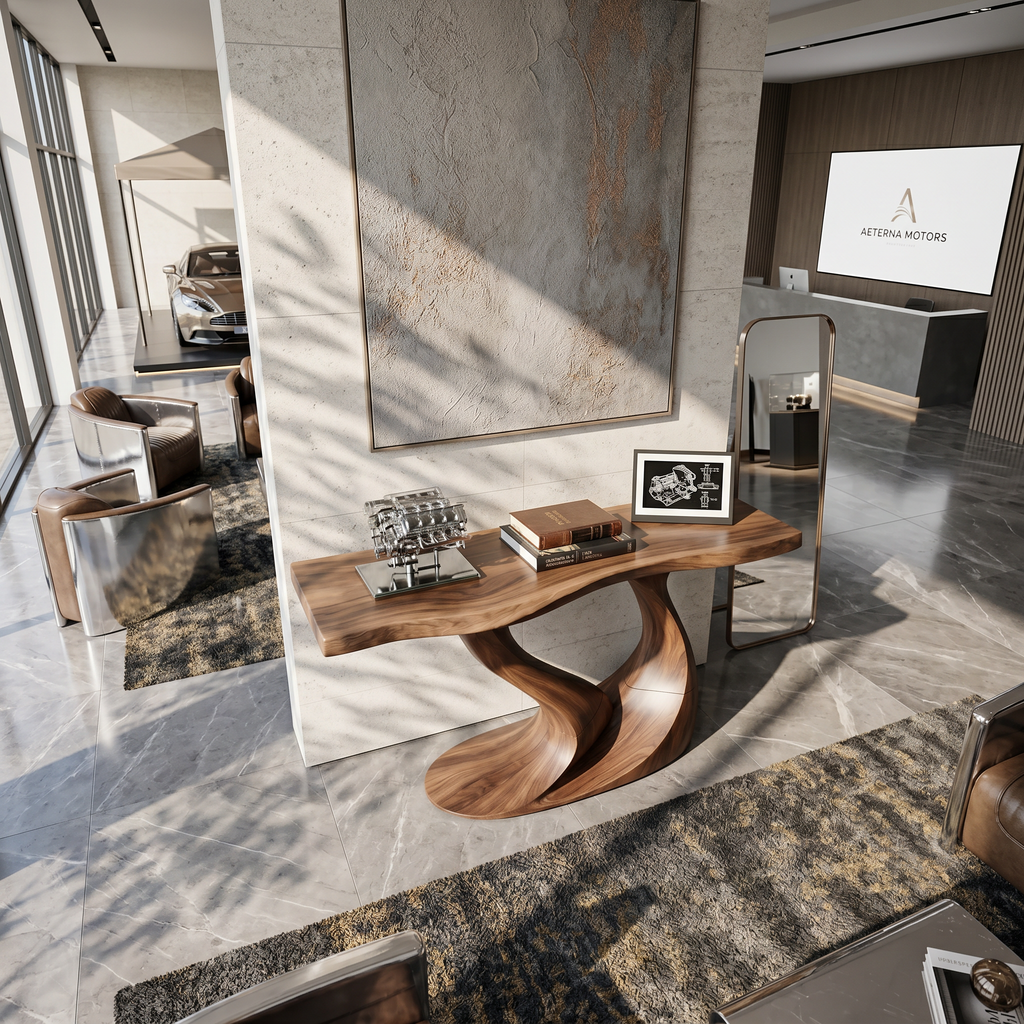 Contemporary Wave Base Console Table Luxury Hallway - view 2
