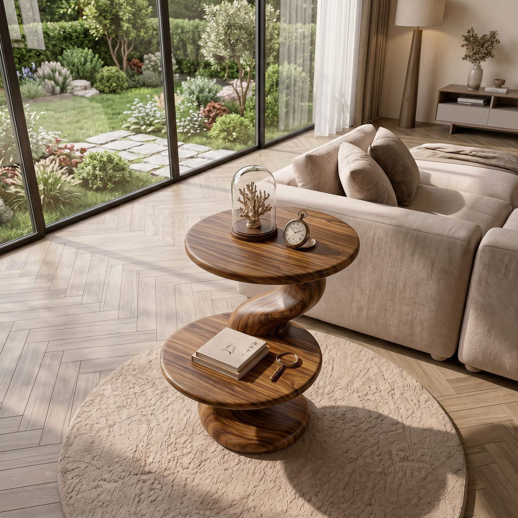 Contemporary Two Tier Side Table Modern Lounge - view 2
