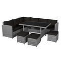 Outdoor Rattan Patio Furniture Set, Black, 7-Piece