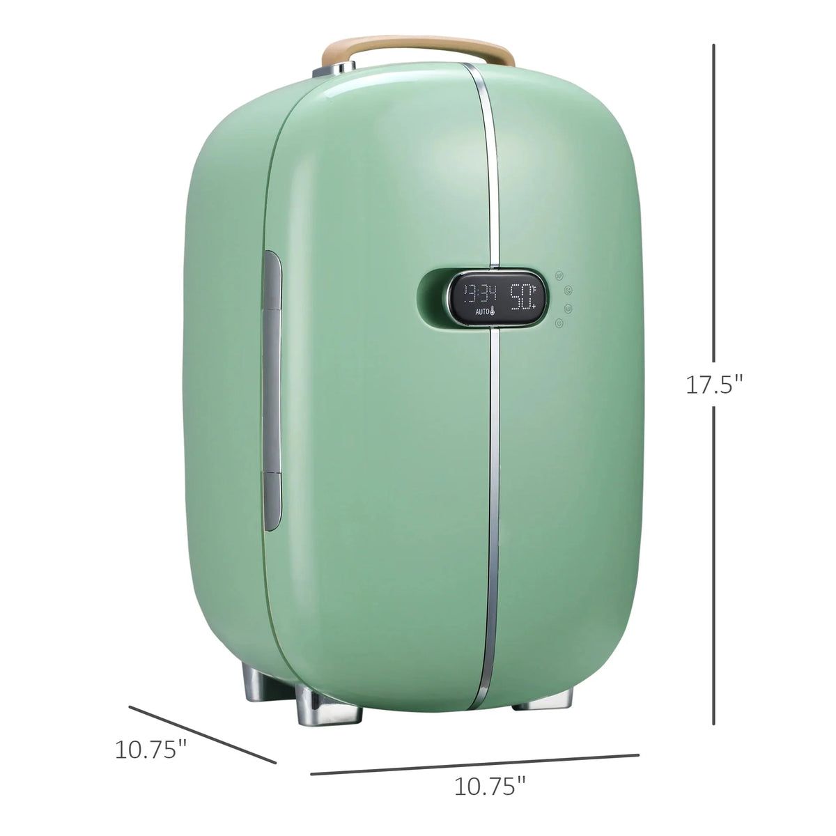 HOMCOM Portable Beauty Fridge, 0.4 Cu. Ft, 12 L, 10.75 in L x 10.75 in W x 17.5 in H - 800-136WT